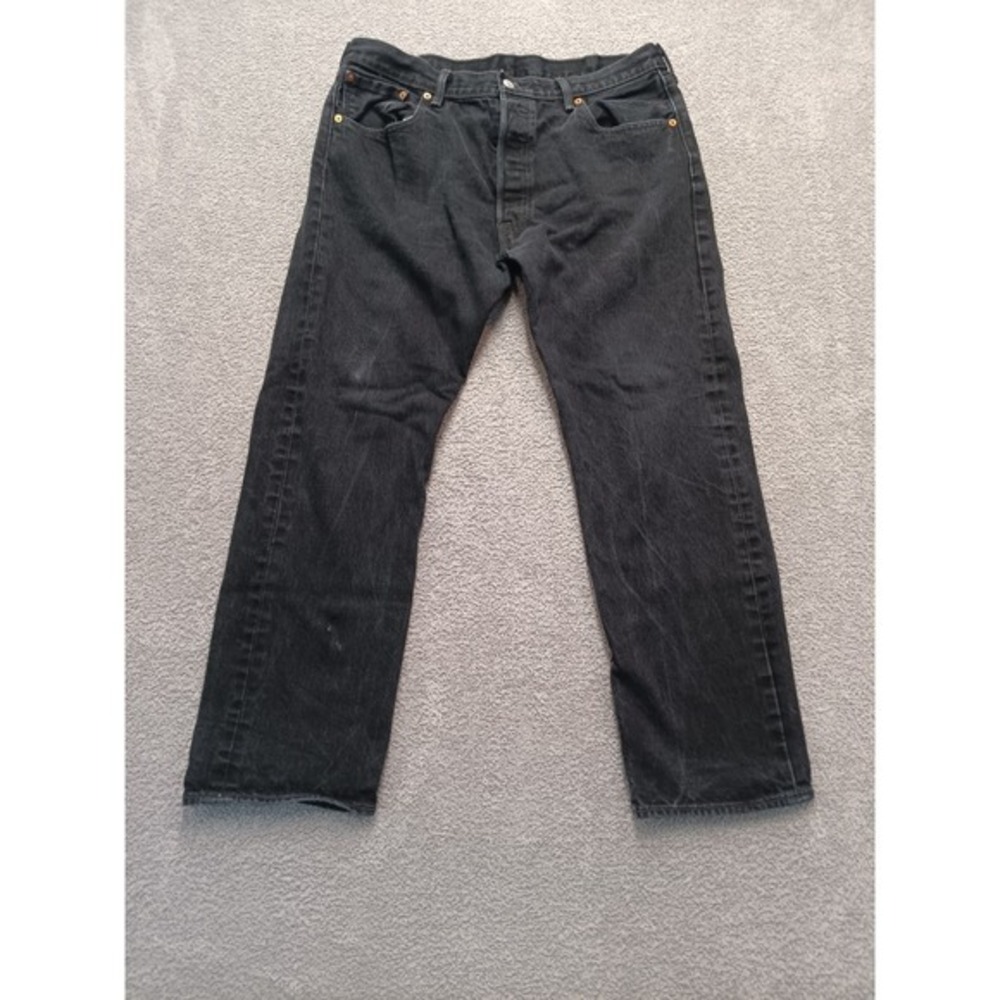 Levi's 501 Original Fit Men's W38 L30 Black‎ Denim Jeans Button Fly Straight Leg